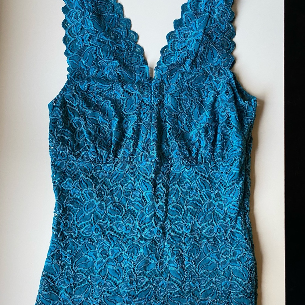 Tesori XS sleeveless blouse in gorgeous rich Lagoon Teal color